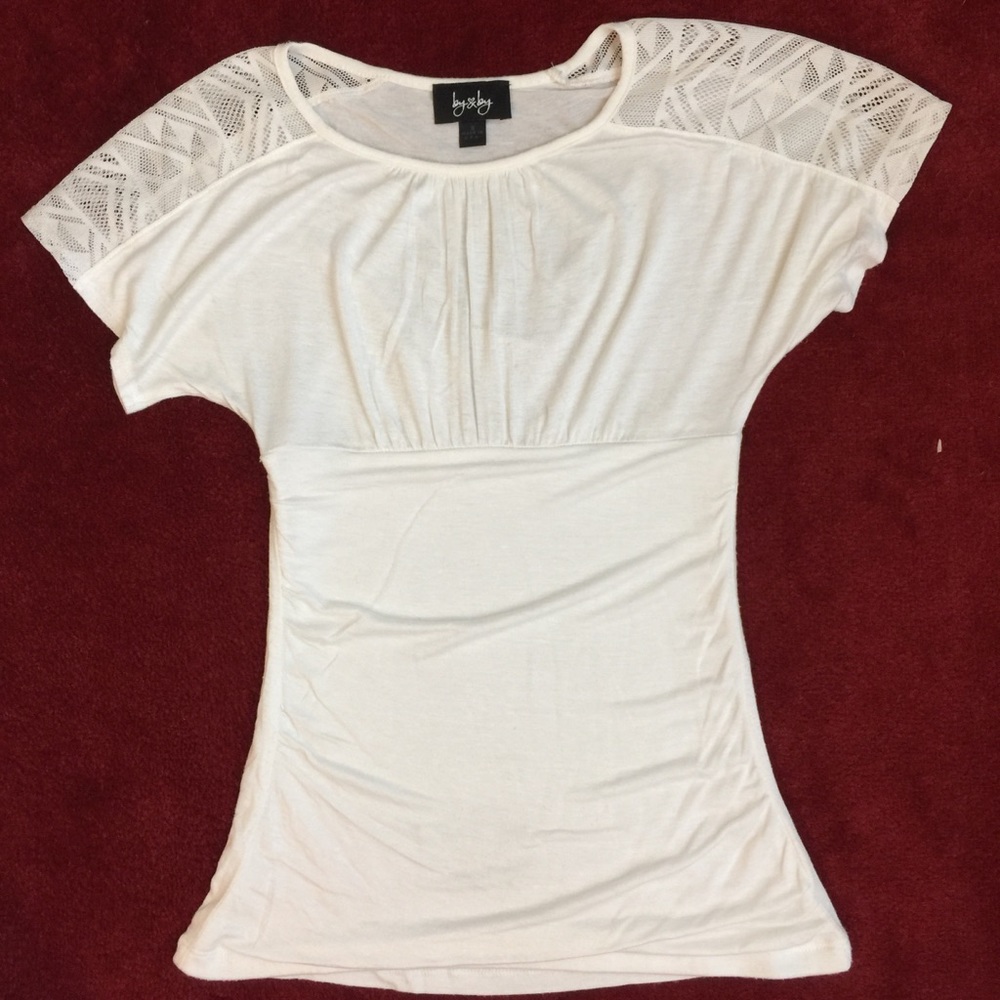 By & by Soft fitting lace white top